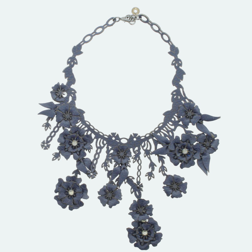 Almala - Leaves Necklace Blue