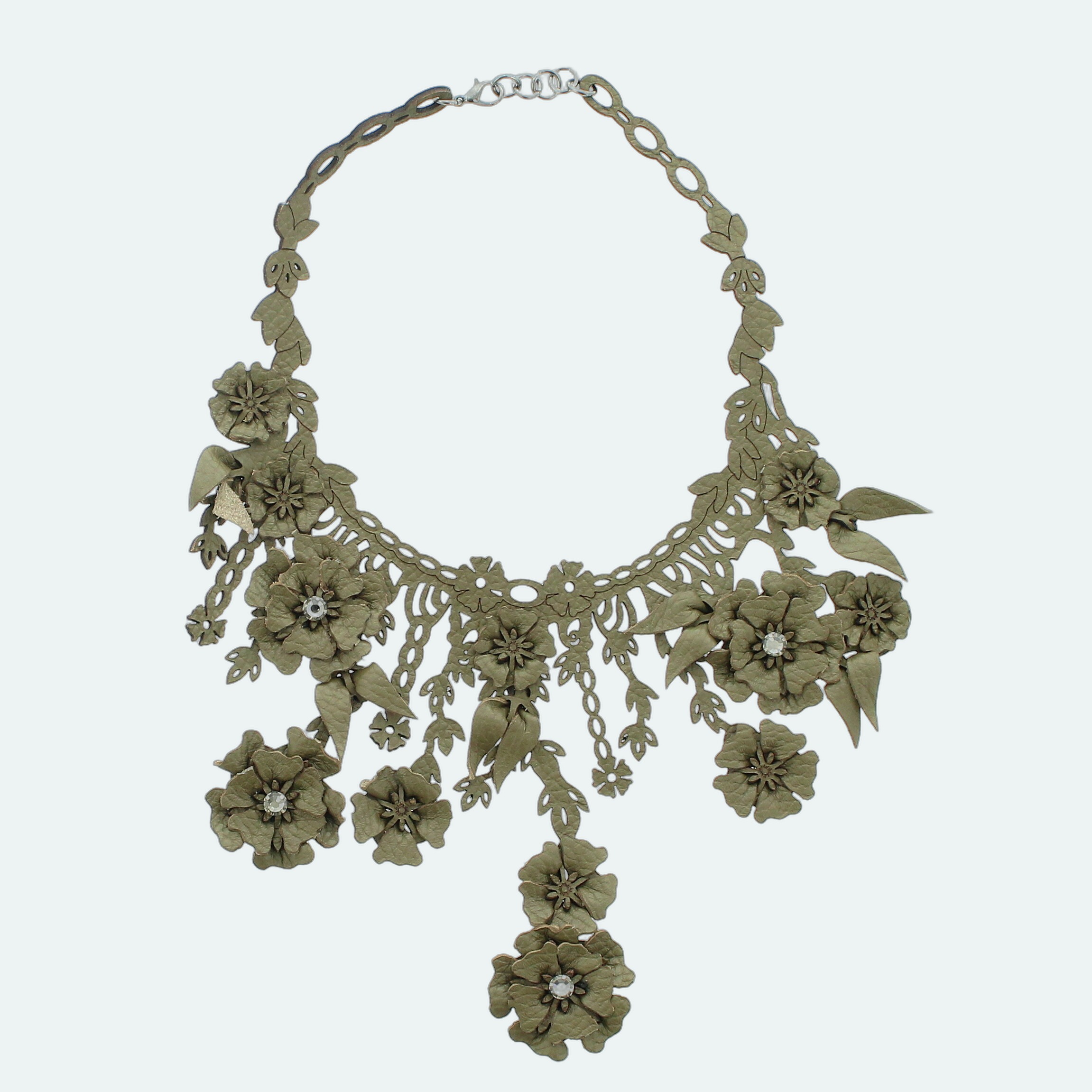 Almala - Leaves Necklace Military Green - Image 1