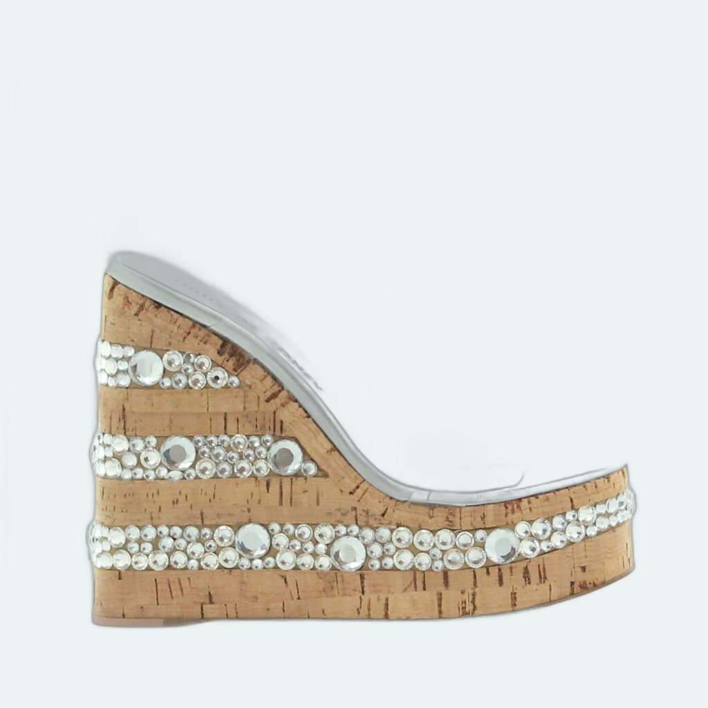 Haus Of Honey - Croco Crystal Mule - Clear