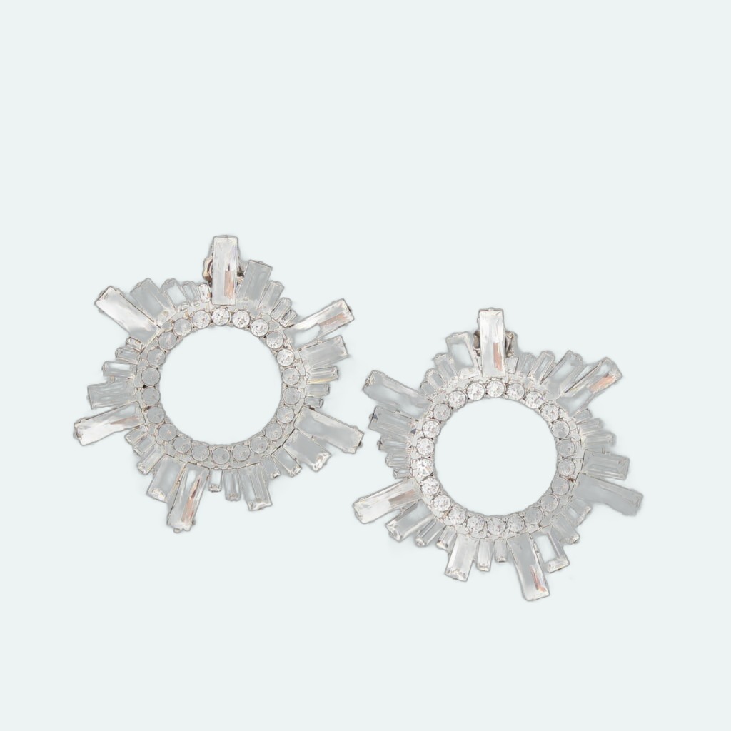 Amina Muaddi - Begum Earrings White