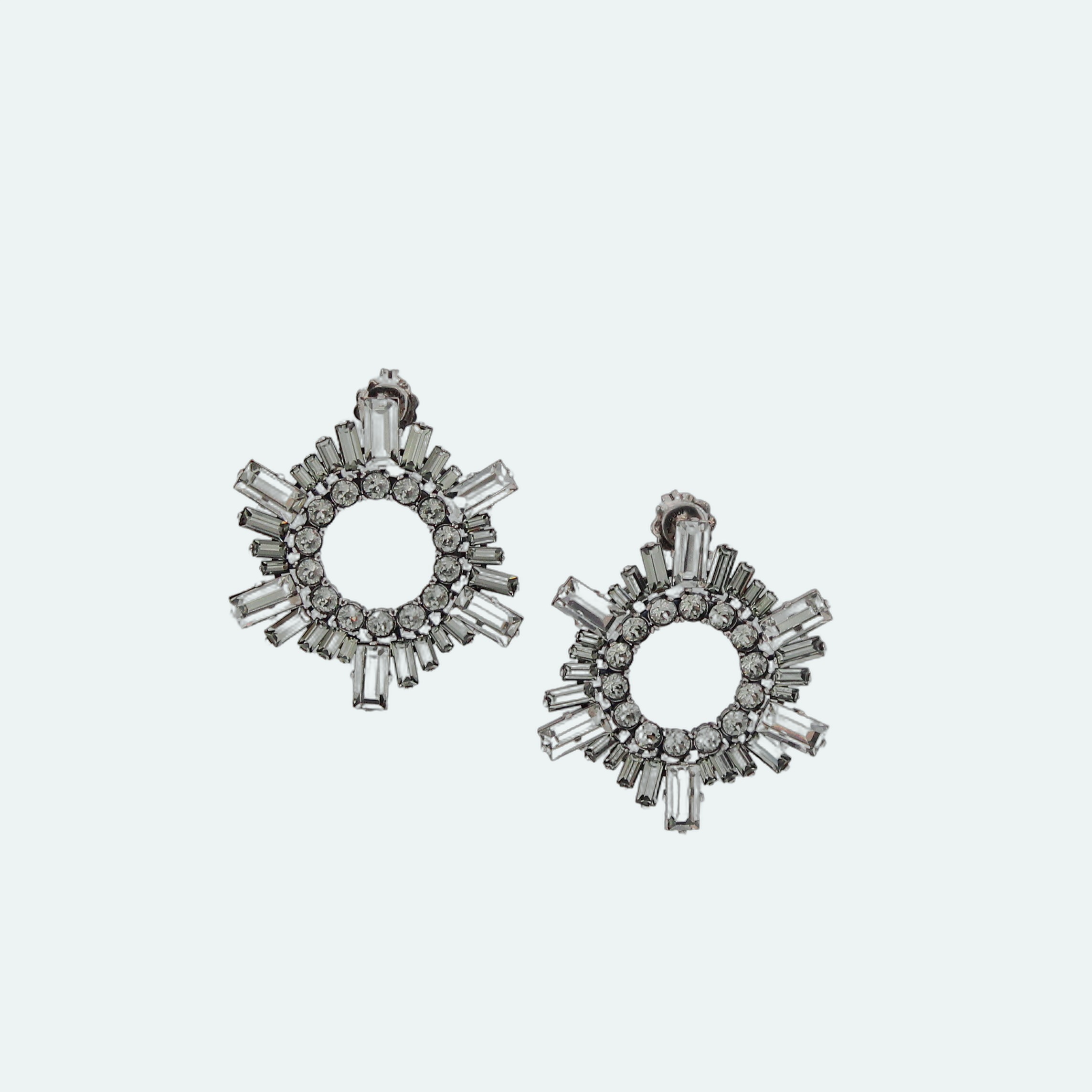Amina Muaddi - Mini Begum Earrings Black - Image 1