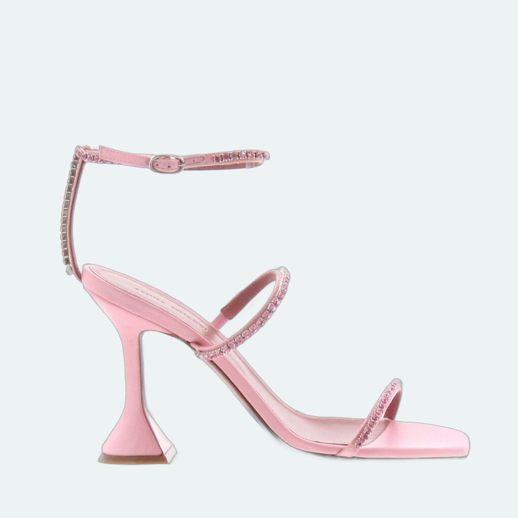 Amina Muaddi - Gilda Sandal - Satin Baby Pink