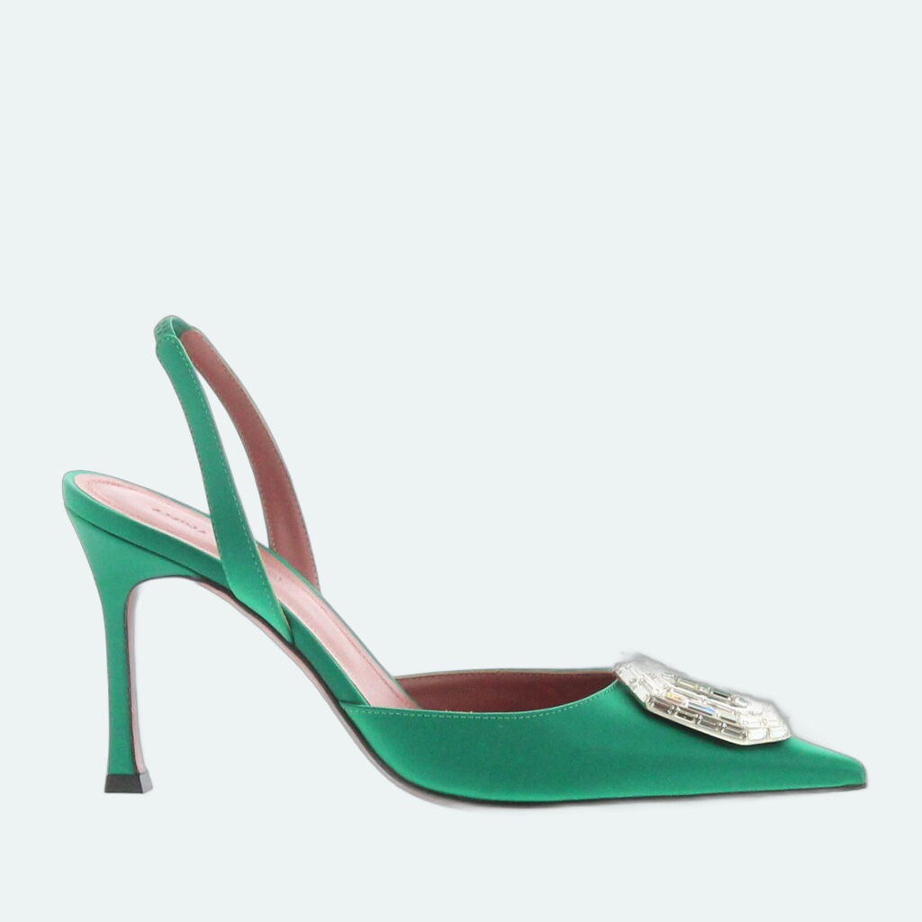 Amina Muaddi - Camelia Sling 90 - Emerald