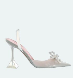 Amina Muaddi - Rosie Glass Milky Grey - Image 1
