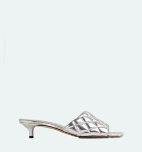 Bottega Veneta - Padded Mule - Silver - Image 1