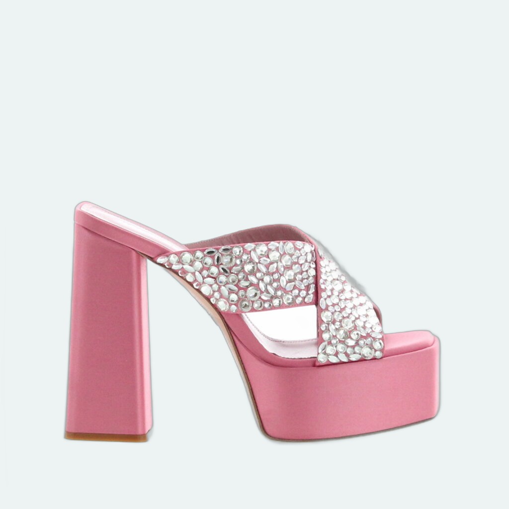 Haus Of Honey - Heel Sandal Crystal - Satin Petal