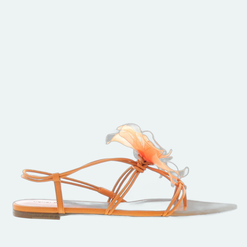 Nensi Dojaka - Flower Sandal Flat - Orange