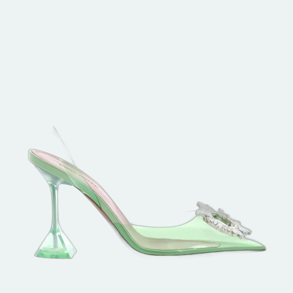 Amina Muaddi - Begum Glass - Mint