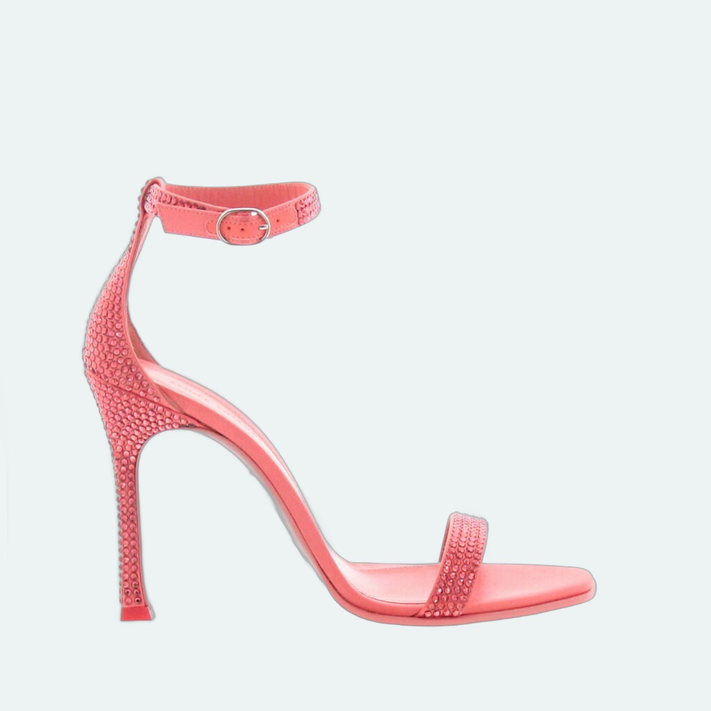 Amina Muaddi - Kim Crystal Sandal Apricot