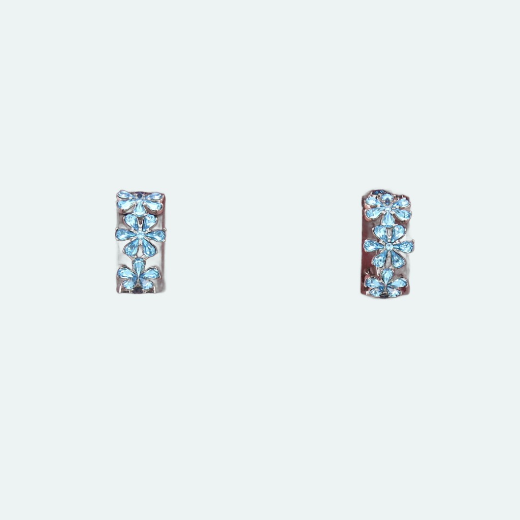 Amina Muaddi - Lily Hoop Earrings Aquamarine
