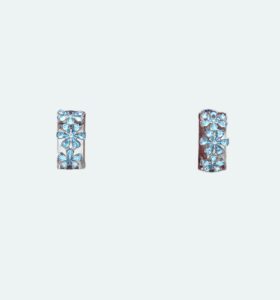Amina Muaddi - Lily Hoop Earrings Aquamarine - Image 2