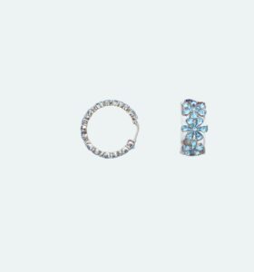 Amina Muaddi - Lily Hoop Earrings Aquamarine - Image 3