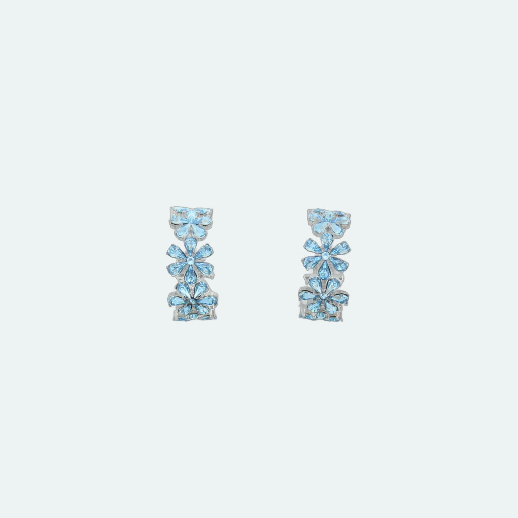 Amina Muaddi - Lily Hoop Earrings Aquamarine