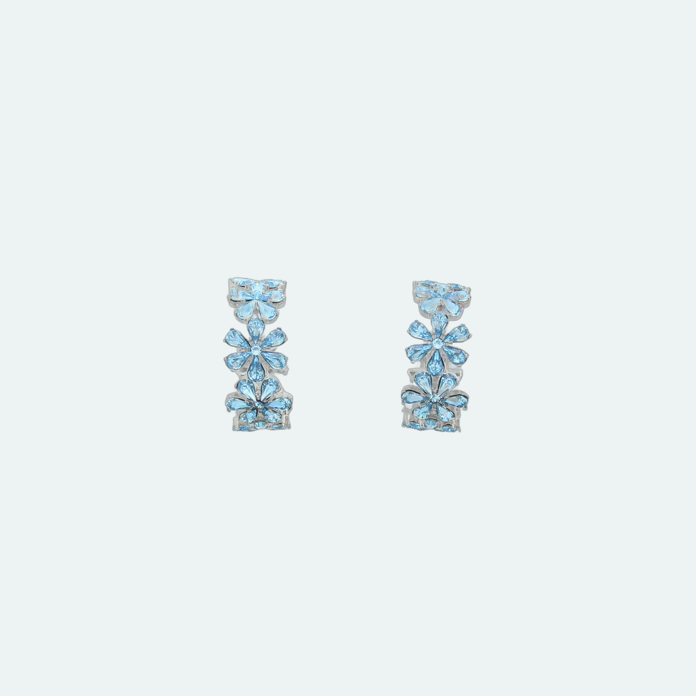 Amina Muaddi - Lily Hoop Earrings Aquamarine - Image 1