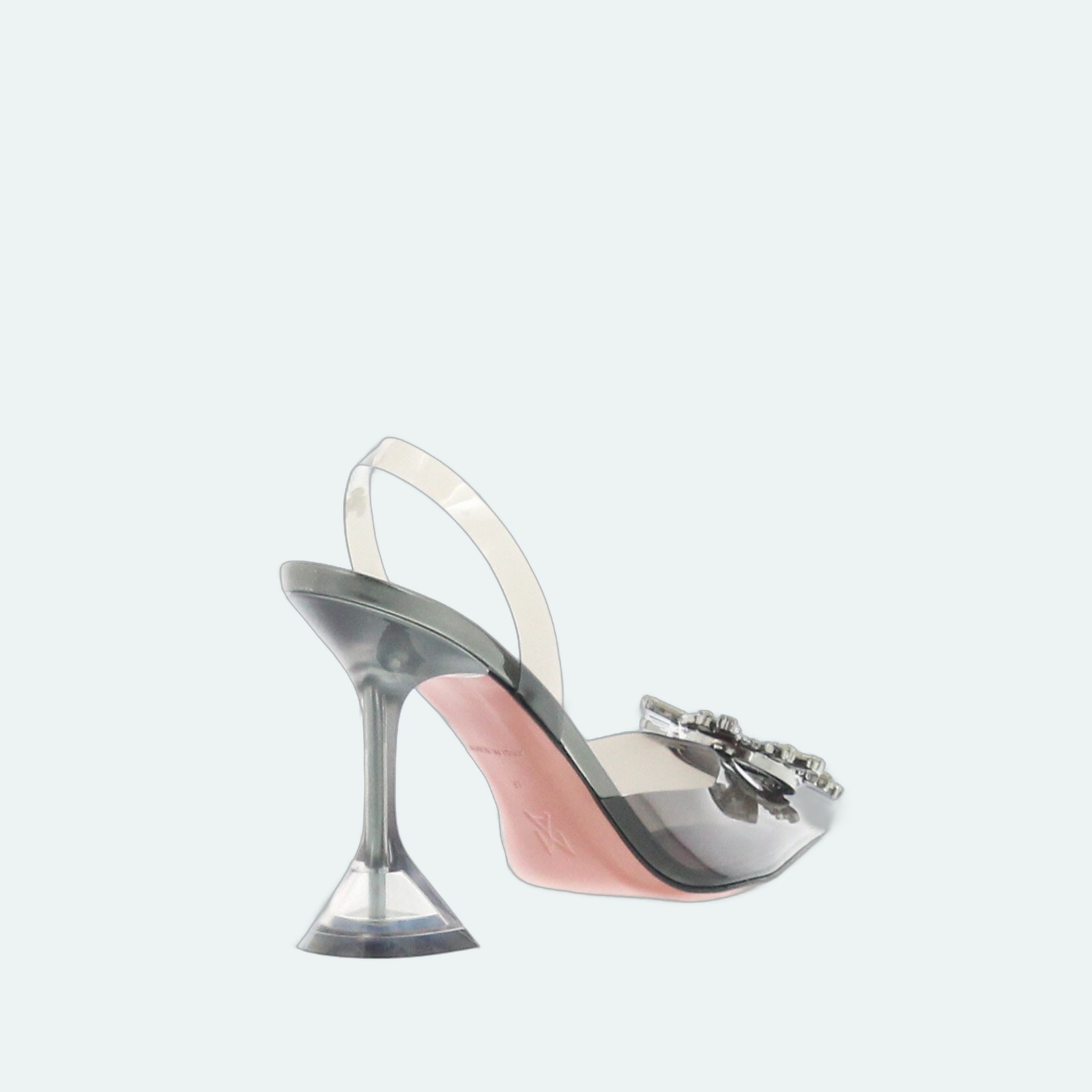 Amina Muaddi - Begum Glass Dark Grey - Image 3