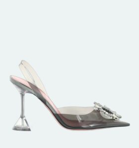 Amina Muaddi - Begum Glass Dark Grey - Image 1