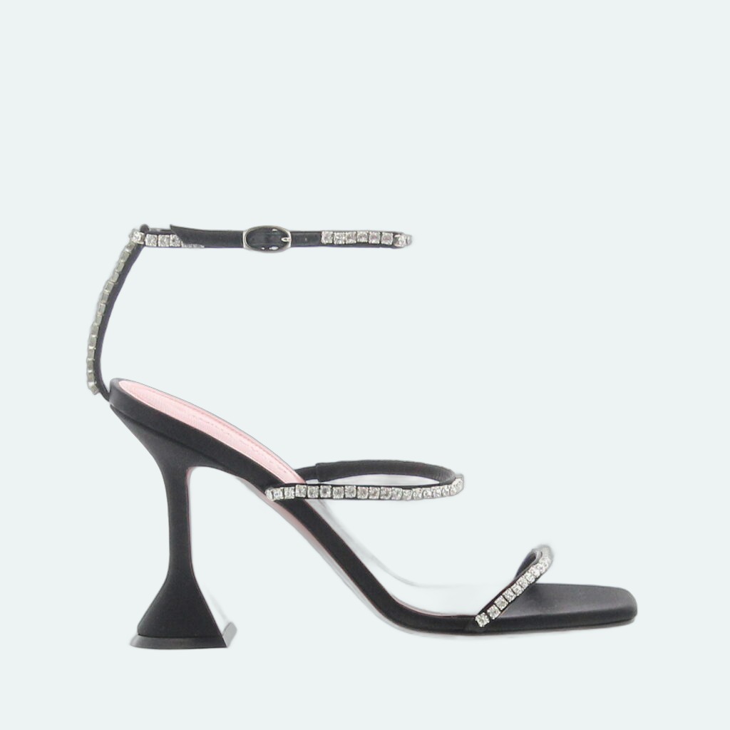 Amina Muaddi - Gilda Sandal - Satin Black