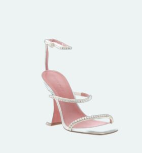Amina Muaddi - Gilda Sandal Satin White - Image 2