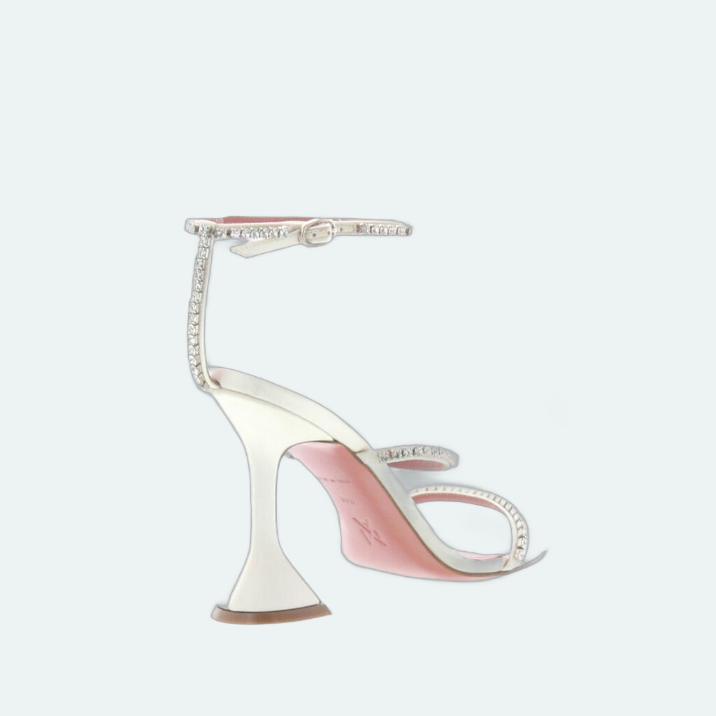 Amina Muaddi - Gilda Sandal Satin White