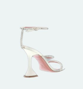 Amina Muaddi - Gilda Sandal Satin White - Image 3
