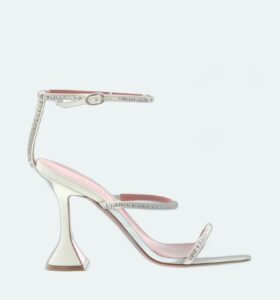 Amina Muaddi - Gilda Sandal Satin White - Image 1