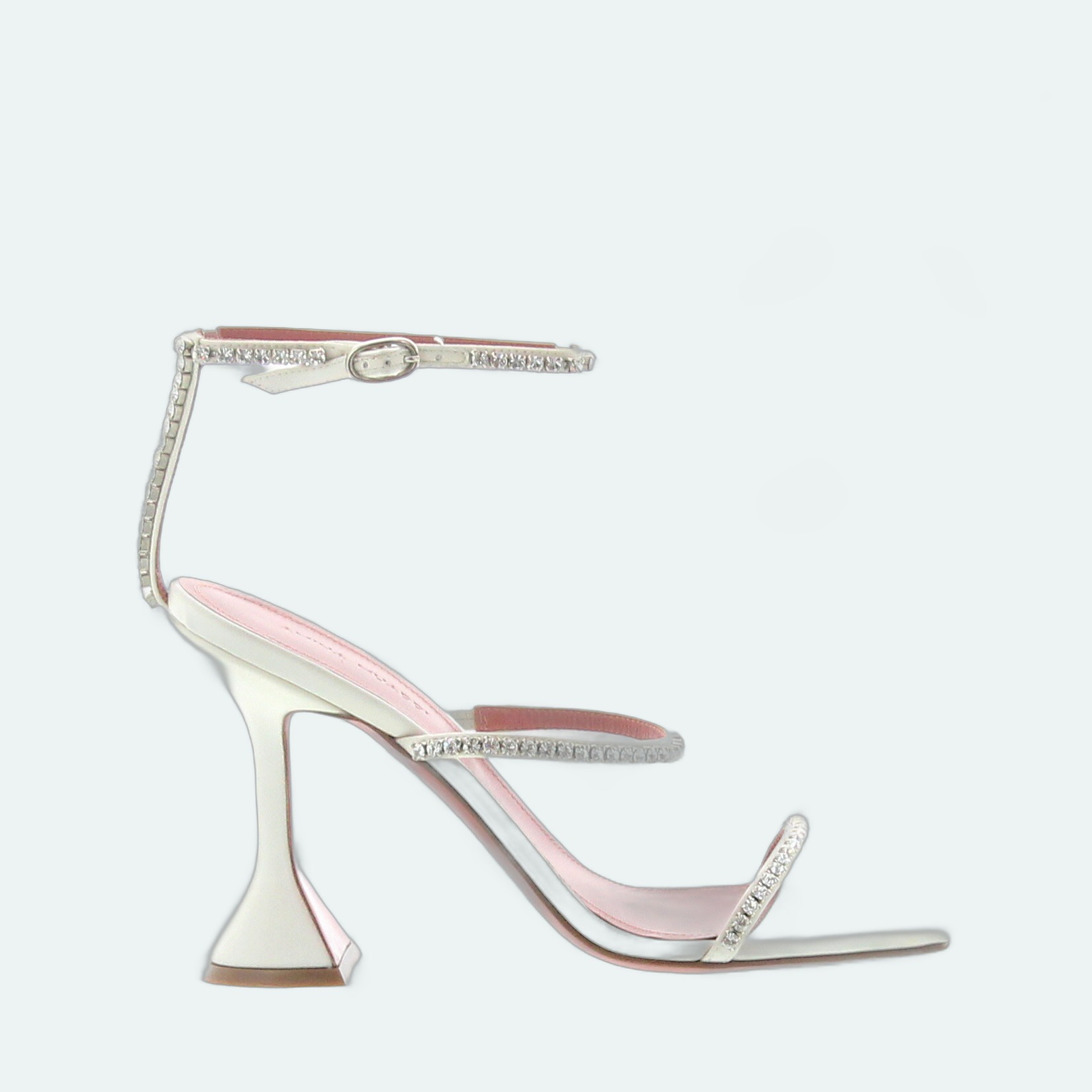 Amina Muaddi - Gilda Sandal Satin White - Image 1
