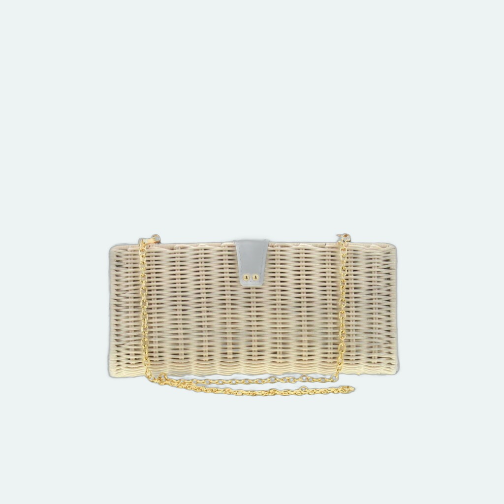 Carla Saint Barth - Vimini Long Clutch - Natural / White