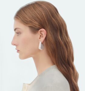 Bottega Veneta - Small Fin Earrings - Silver - Image 3