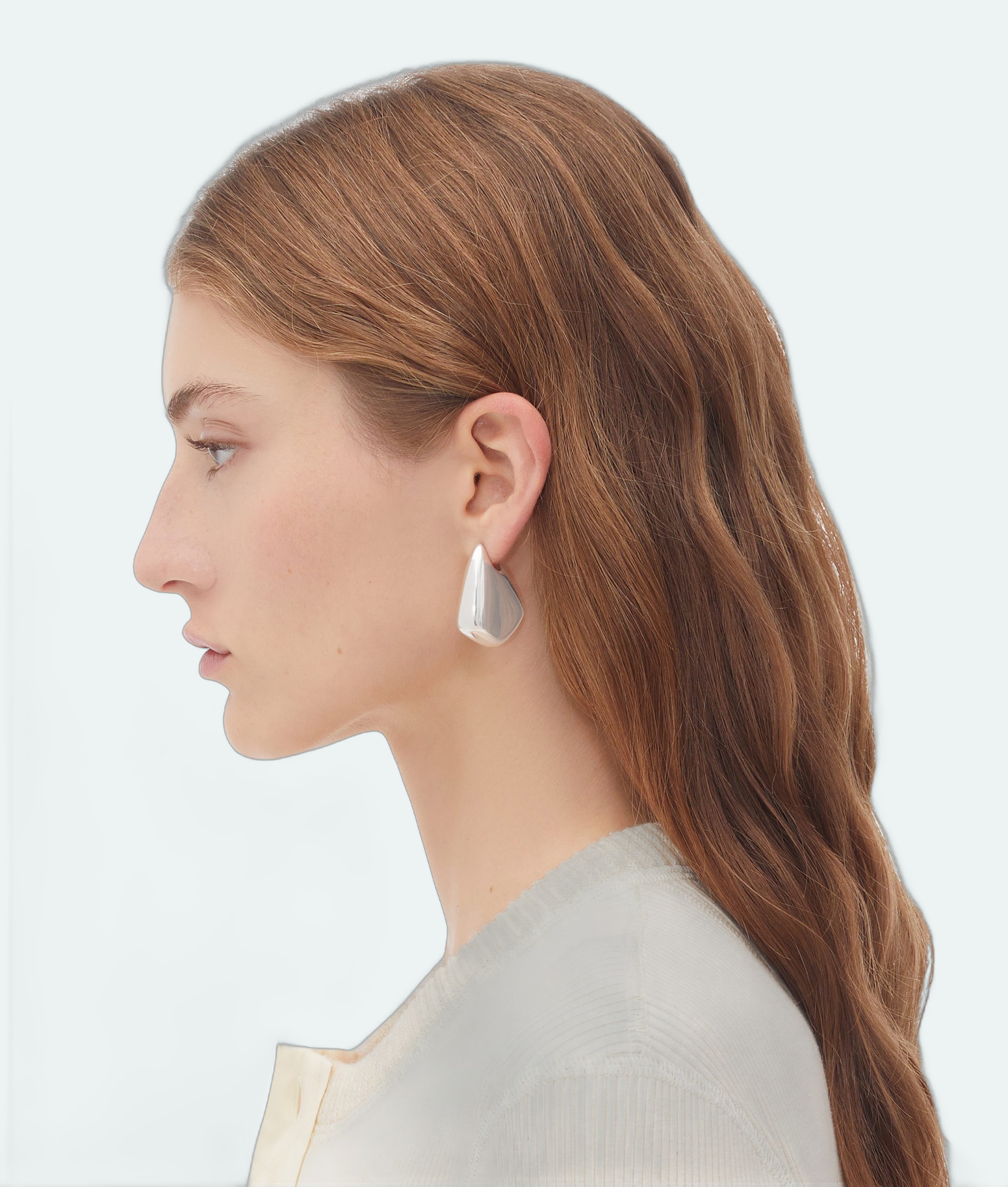 Bottega Veneta - Small Fin Earrings - Silver - Image 3
