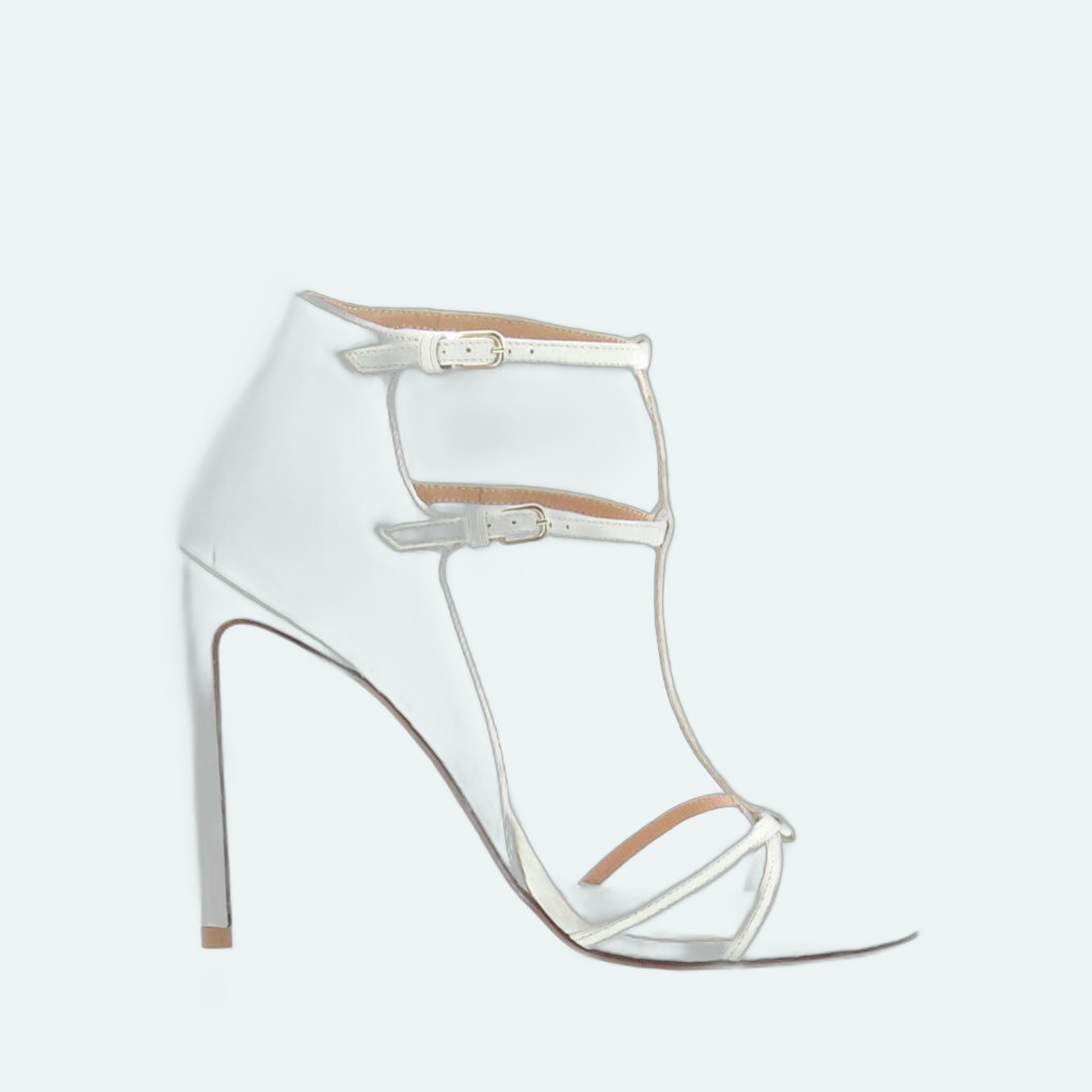 Francesco Russo - T-Bar Strappy Sandal - White