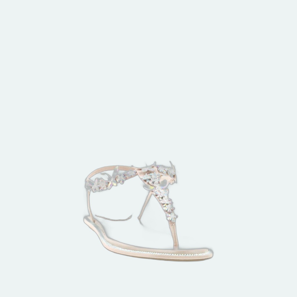 Rene Caovilla - Eden Flat Sandal - Beige
