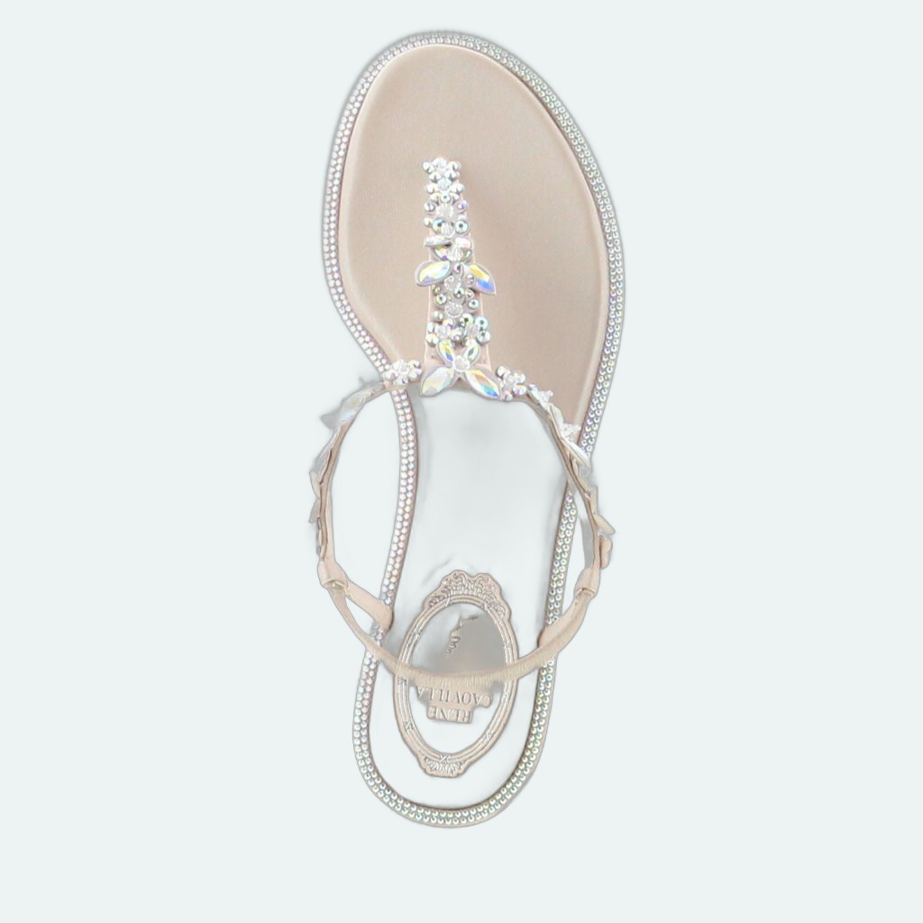 Rene Caovilla - Eden Flat Sandal - Beige