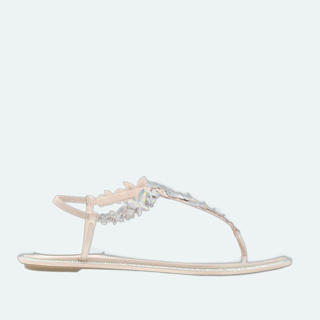 Rene Caovilla - Eden Flat Sandal - Beige