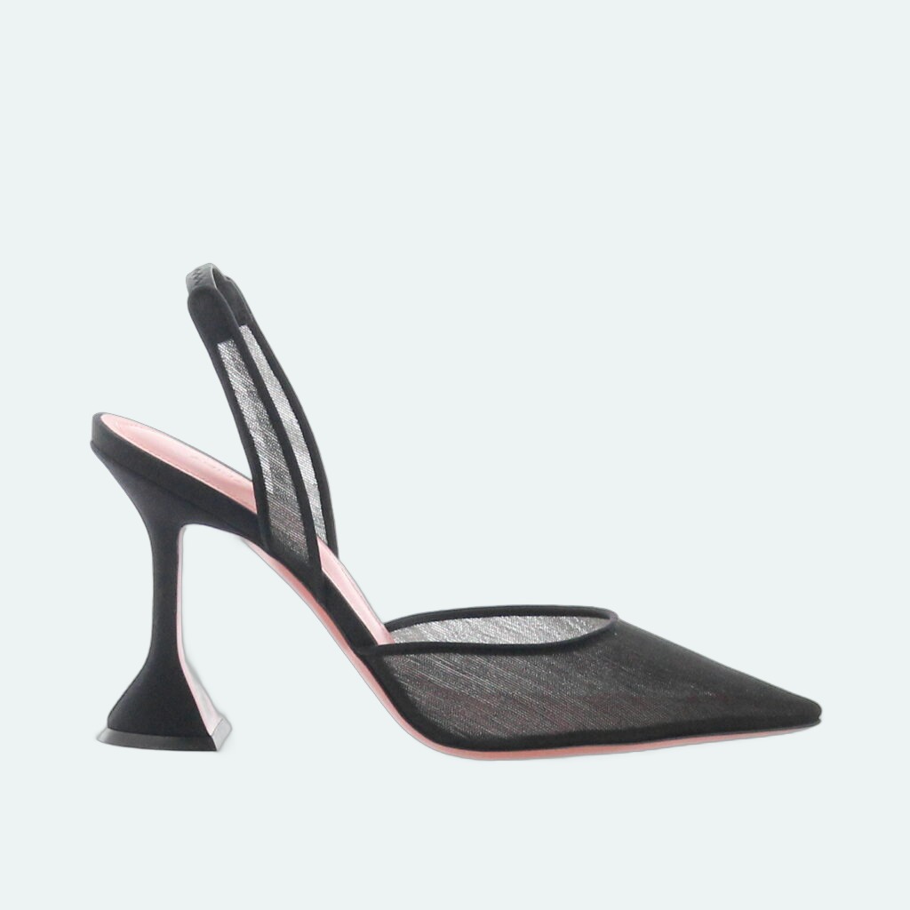Amina Muaddi - Holli Slingback - Mesh Black