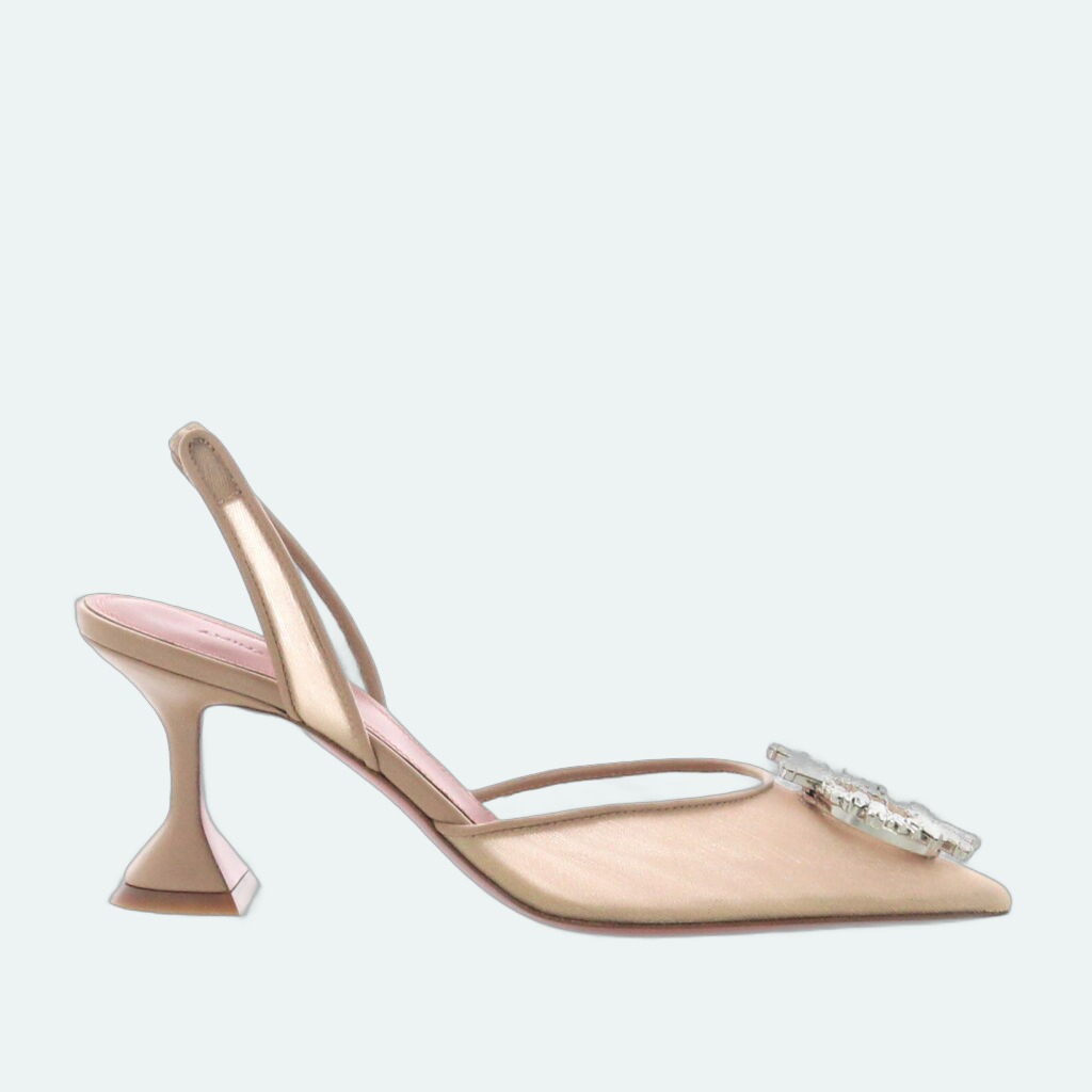 Amina Muaddi - Begum 70 - Mesh Beige