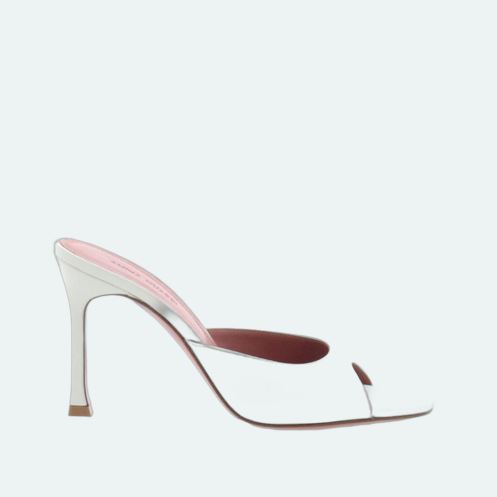 Amina Muaddi - Alexa Slipper - White
