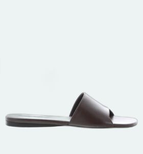 Amina Muaddi - Bianca Flat - Coffee - Image 1