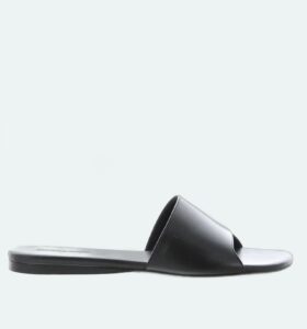 Amina Muaddi - Bianca Flat - Black - Image 1