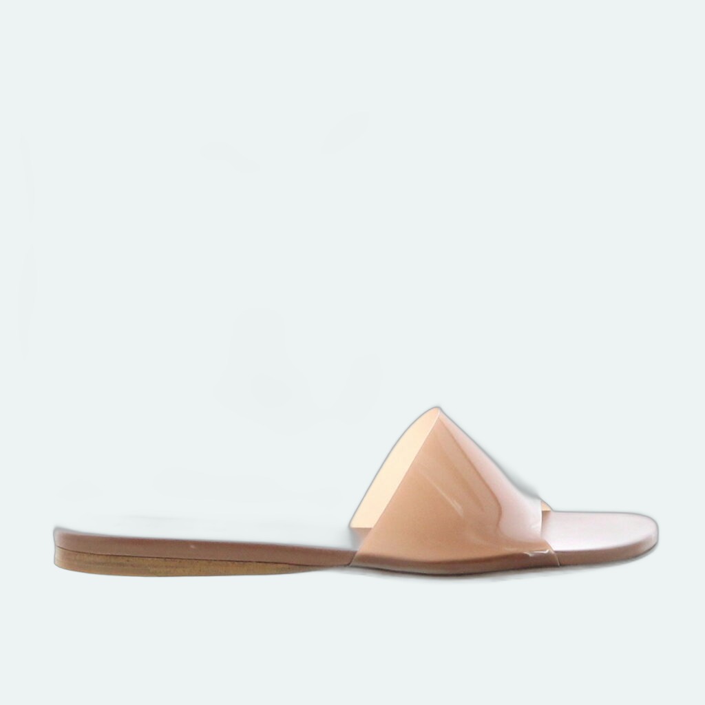 Amina Muaddi - Bianca Flat - Latte