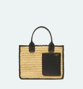Valextra - Mini Soft Tote Raffia Crochet - Natural - Image 1