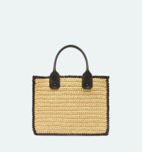 Valextra - Mini Soft Tote Raffia Crochet - Natural - Image 5