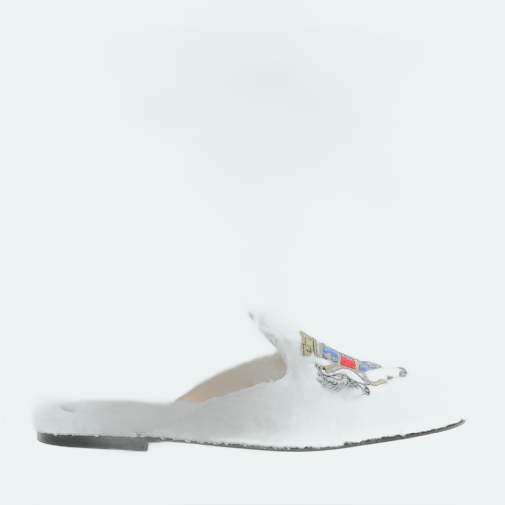 Carla Saint Barth - Spugna Slipper with embroidery - White