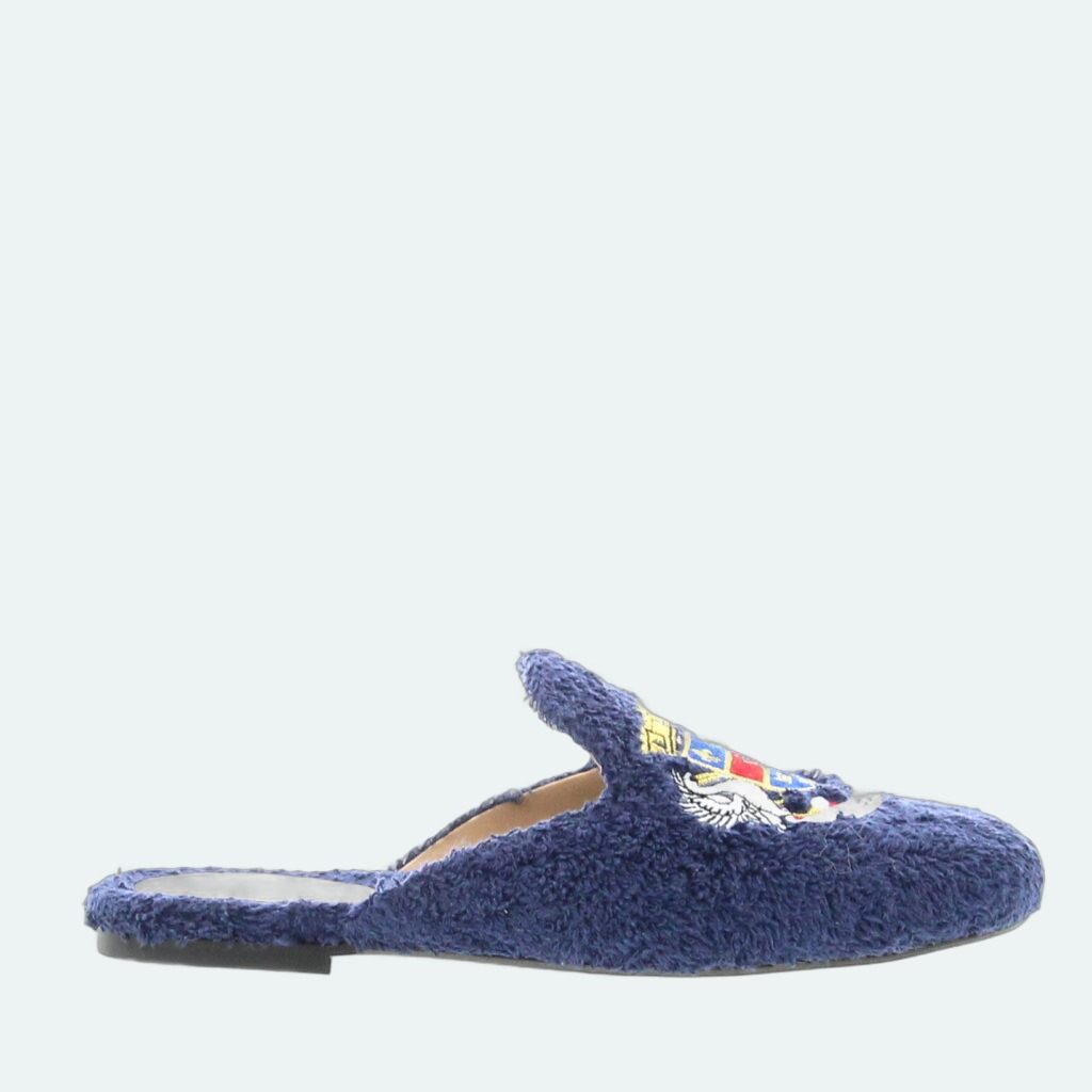 Carla Saint Barth - Spugna Slipper with embroidery - Blue