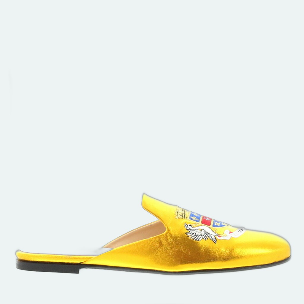 Carla Saint Barth - Slipper with embroidery - Old Gold