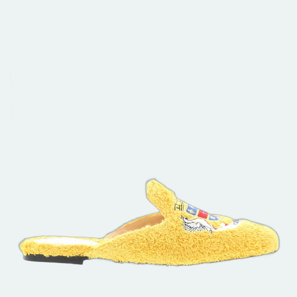 Carla Saint Barth - Spugna Slipper with embroidery - Yellow