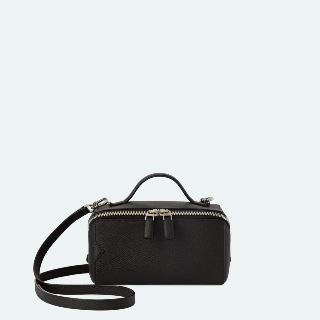 Valextra - V Line Crossbody Vanity Bag - Black