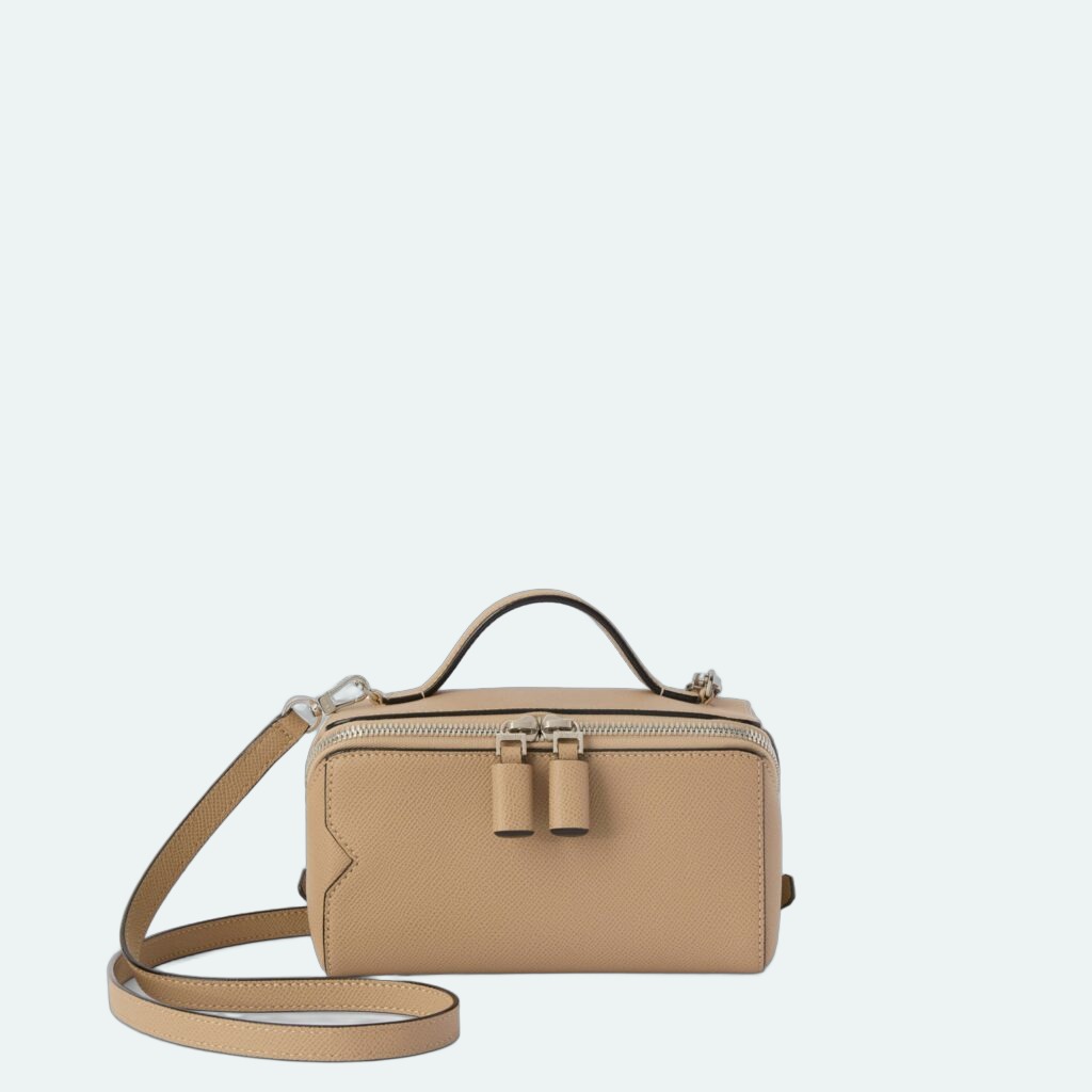 Valextra - V Line Crossbody Vanity Bag - Beige Chachemire