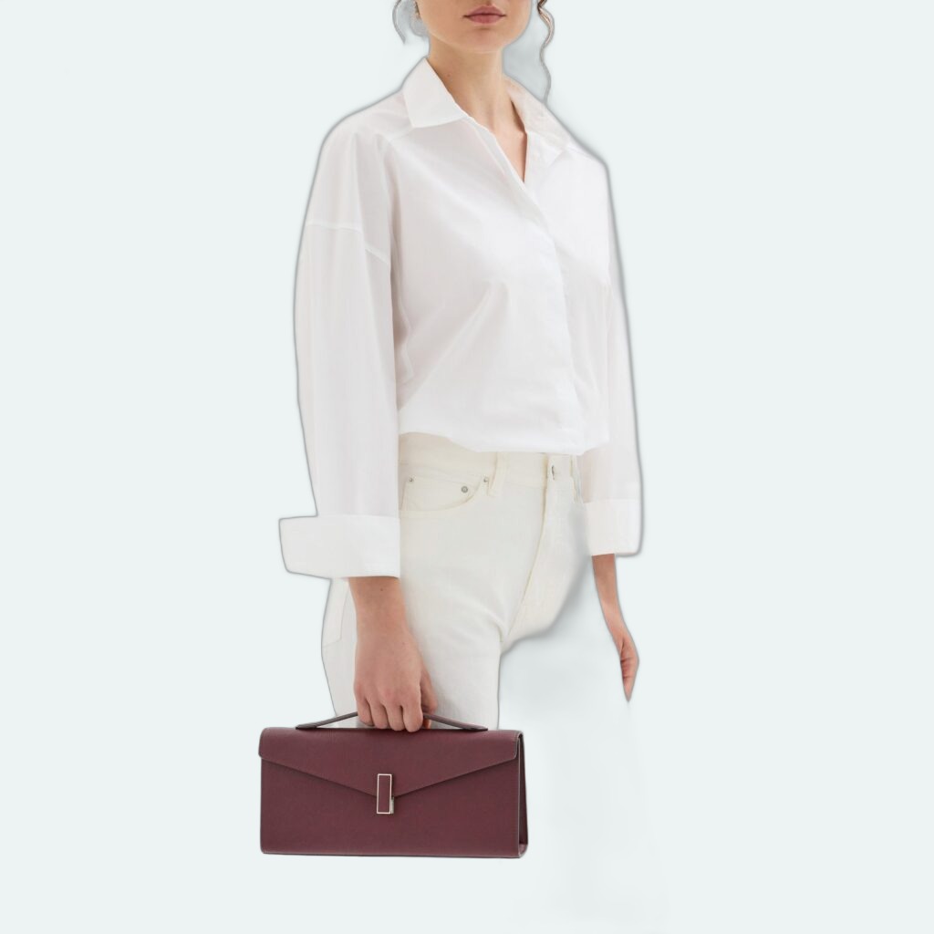 Valextra - Iside Clutch - Claret Red