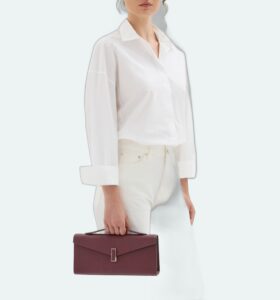 Valextra - Iside Clutch - Claret Red - Image 6