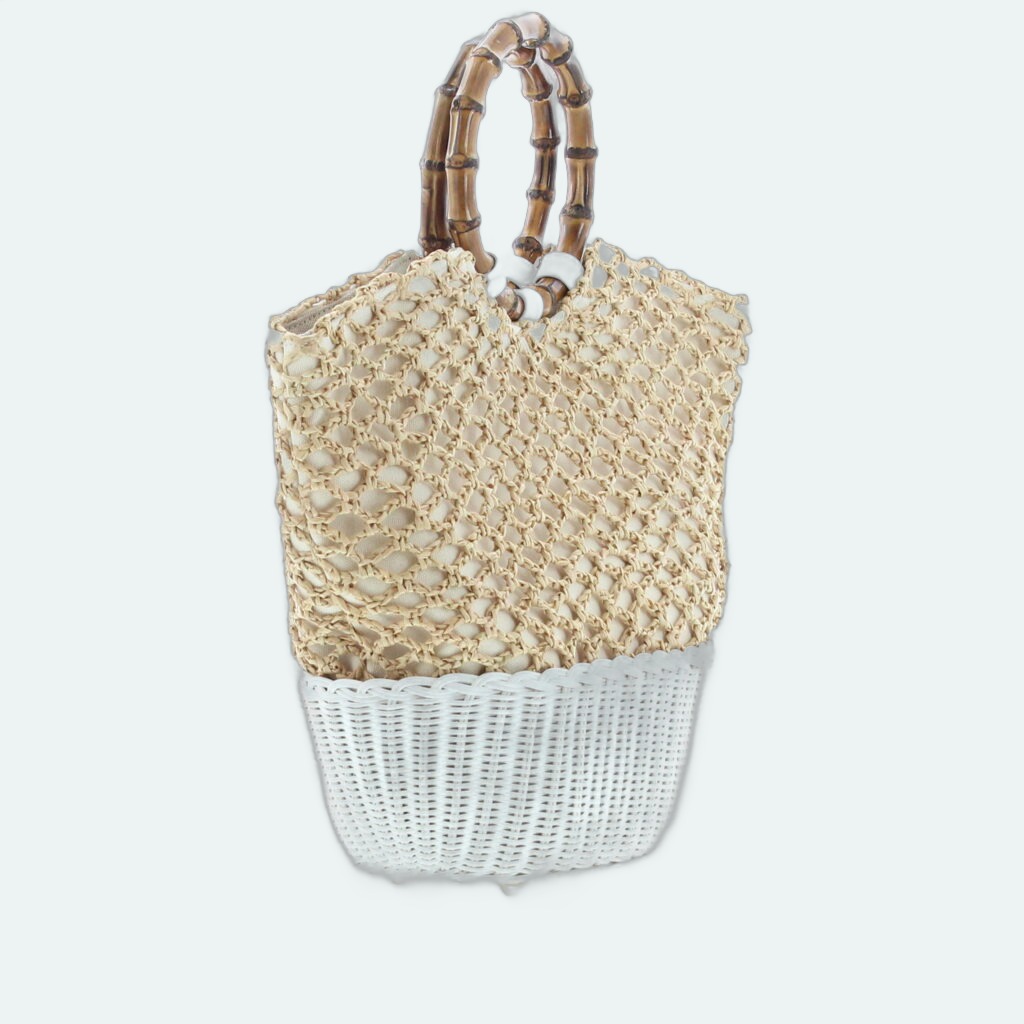 Carla Saint Barth - Vimini Crochet Tote - White - Natural